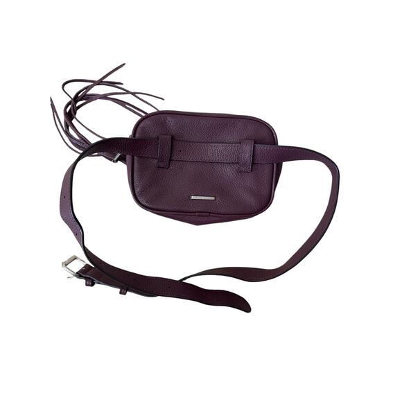 REBECCA MIINKOFF Three 3 Zip Leather Belt bag  Burgundy Merlot Silver - Picture 3 of 6